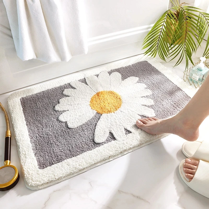 Daisy Entrance Door Mat for Bedroom Living Room Super Absorbent Kitchen Carpets Non-Slip Bathroom Floor Rugs Soft Foot Pad Rug