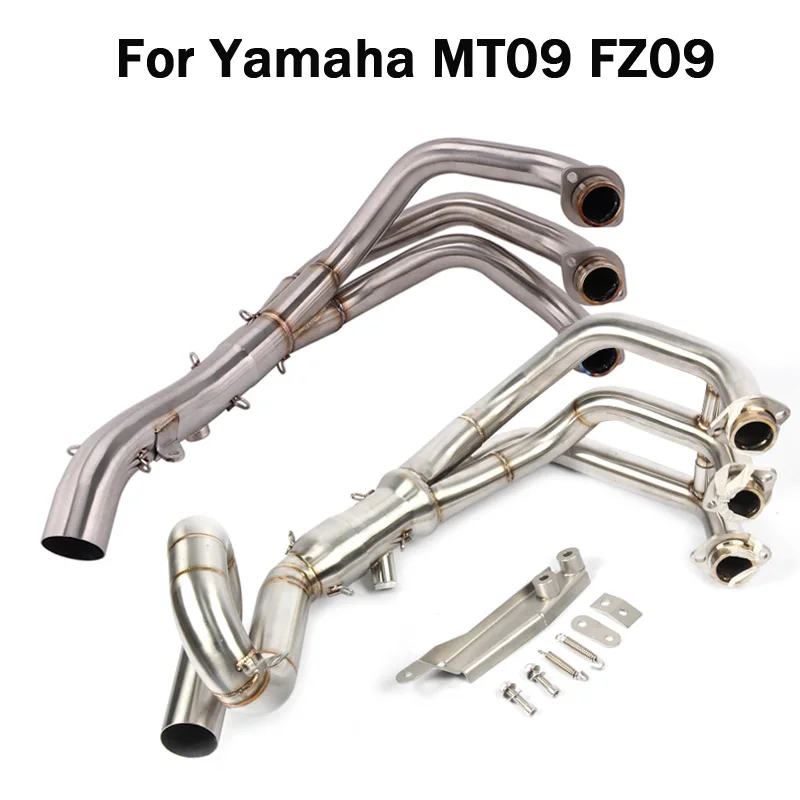 For Yamaha MT09 FZ09 Slip-on Exhaust System Pipe Front Link Tube Motorcycle Escape Modified Connect Pipe Stainless Steel