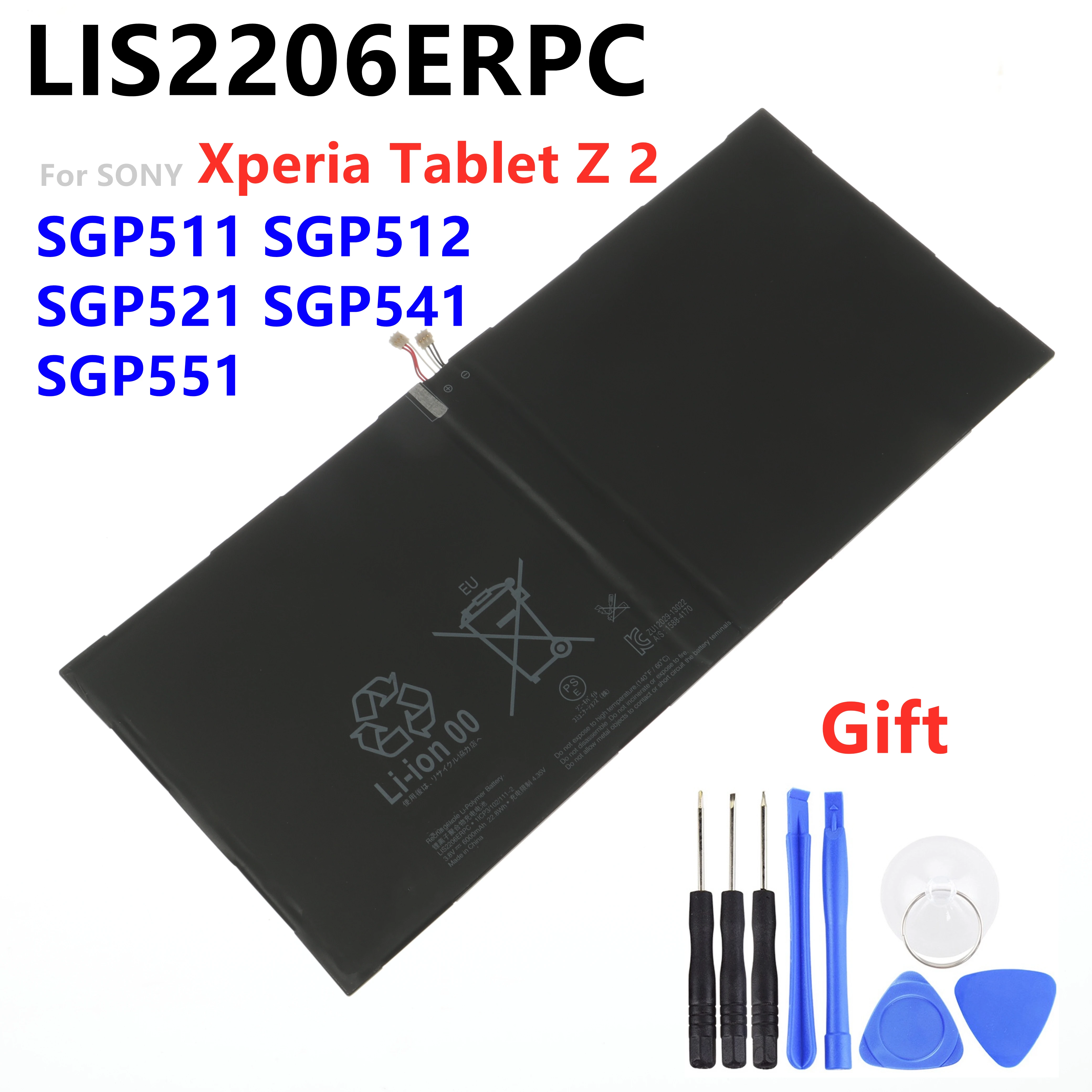 LIS2206ERPC Xperia Tablet Z2 Z 2 Tablet Battery For SONY SGP541CN SGP511 SGP512 SGP521 SGP541 SGP551 Tablet + Free Tools