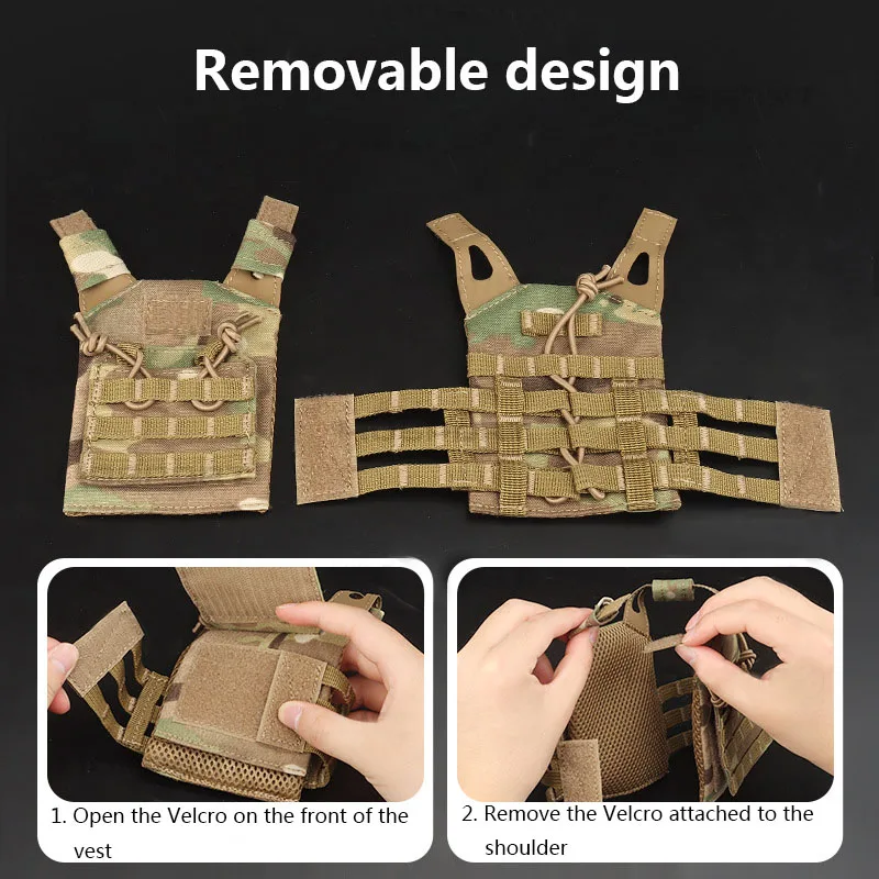 Military Molle Mini JPC Camo Tactical Vest Ornaments, Hunting, Adjustable, Magazine, Ornament, Pendant, Pet, Dress Up