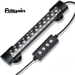 Fullgain-Waterproof Aquarium Luz, Full Spectrum Aqua Lâmpada, água doce WRGB LED, Fish Tank Luz, Plant Grow Iluminação, 24/7