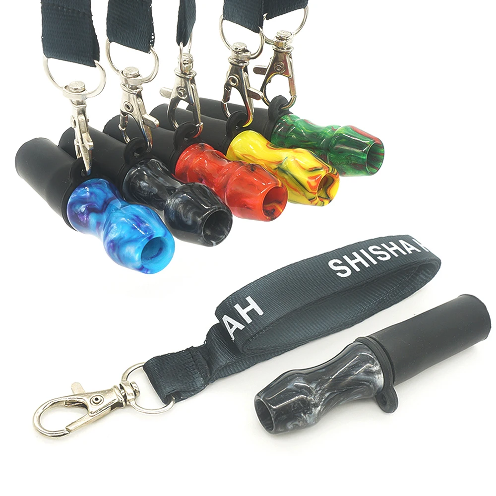 1Pcs Resin Hookah Mouthpiece With Hang Rope Jade Mouth Tips Shisha Chicha Accessories Narguile Tobacco Pipe Boquillas Cachimba