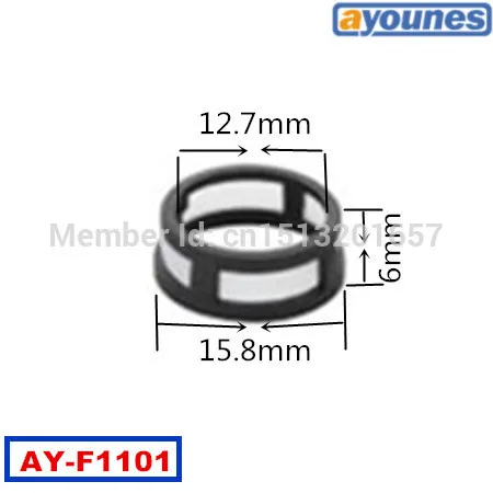 50 шт., высококачественный нейлоновый сетчатый фильтр топливной форсунки, подходящий для Renault Clio 1.6 OEM IWM50001 (15,8x12,7x6 мм, AY-F1101)
