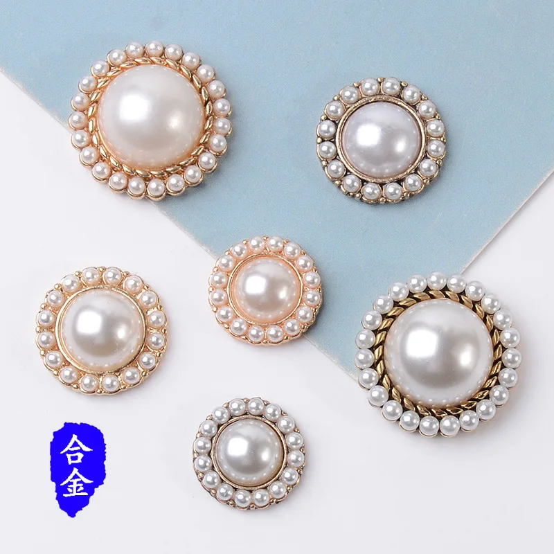 

DIY Handmade Jewelry Making 50pcs Gold color New fashion Alloy Material Imitation Pearl Round Shape Beads charm