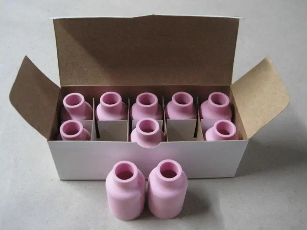 10 Uds 8 #54N14 alúmina boquilla de Gas de la lente tazas para WP-17 WP-18 WP-26 12,5mm 1/2"