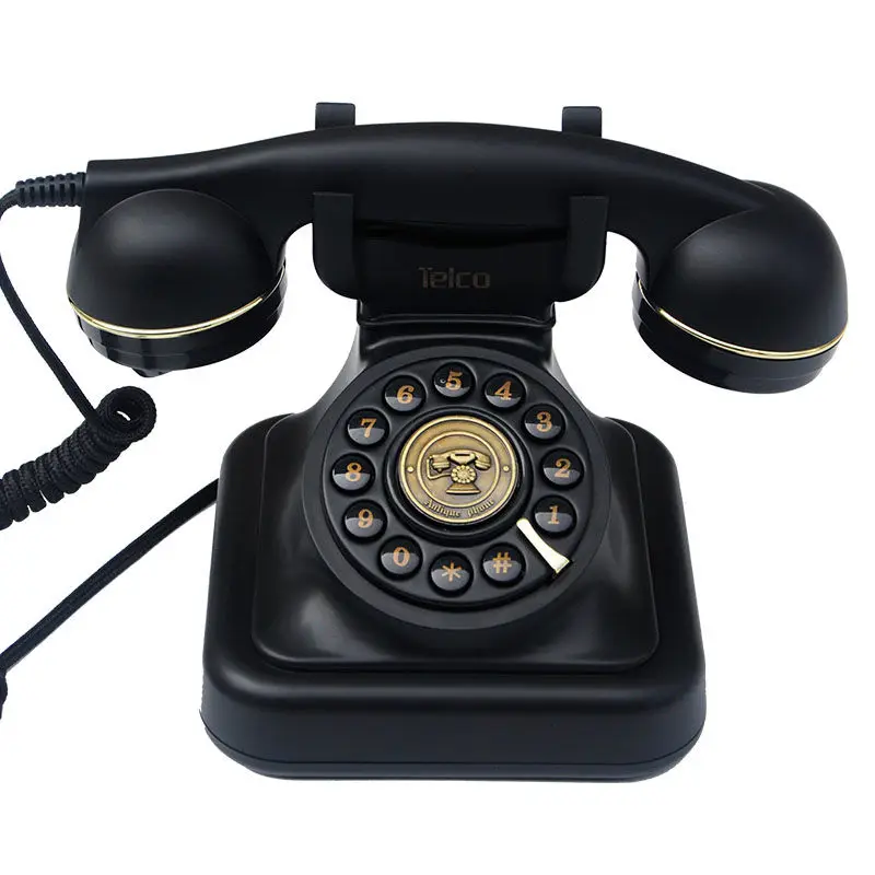 Corded Black Landline Phones for Home Old Style Antique Telephone Dial Phone With Muti-function landline phone mini phone