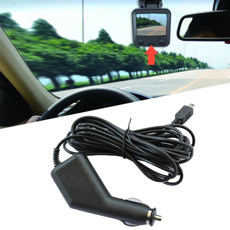 1pcs Mini USB DC Car Charger Adapter Power Cable for Car Dash Cam DVR GPS 1.0A 3.2m T Mouth Car Accessories Interior Parts Tools