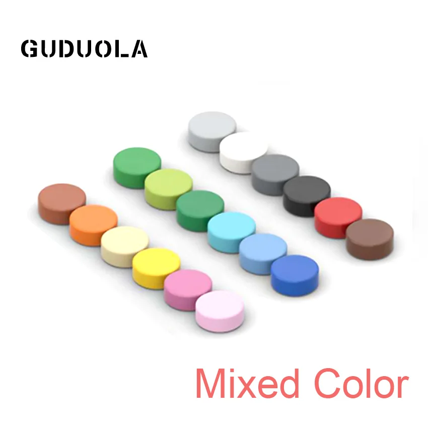 

Guduola Tile 1x1 Round 98138 Mixed Color Special Brick MOC Building Block Small Particle 300pcs/LOT