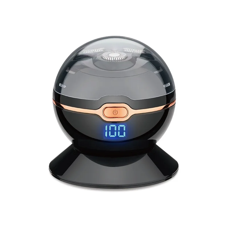 ทรงกลมไฟฟ้าสำหรับผู้ชายลอยหัวกันน้ำไฟฟ้ามีดโกน Mini Ball จอแสดงผล LED ชาร์จ Trimmer
