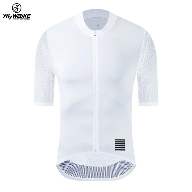 YKYWBIKE yaz erkek Pro bisiklet Jersey nefes Mtb şort kollu bisikletçi giysisi cepler dağ bisikleti yol bisikleti