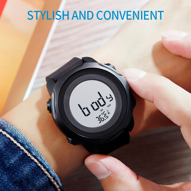 SKMEI Multifunction Watches Men 2021 Temperature Waterproof Date Digital Watch Chronograph Man Electronic Wristwatch Clock 1682