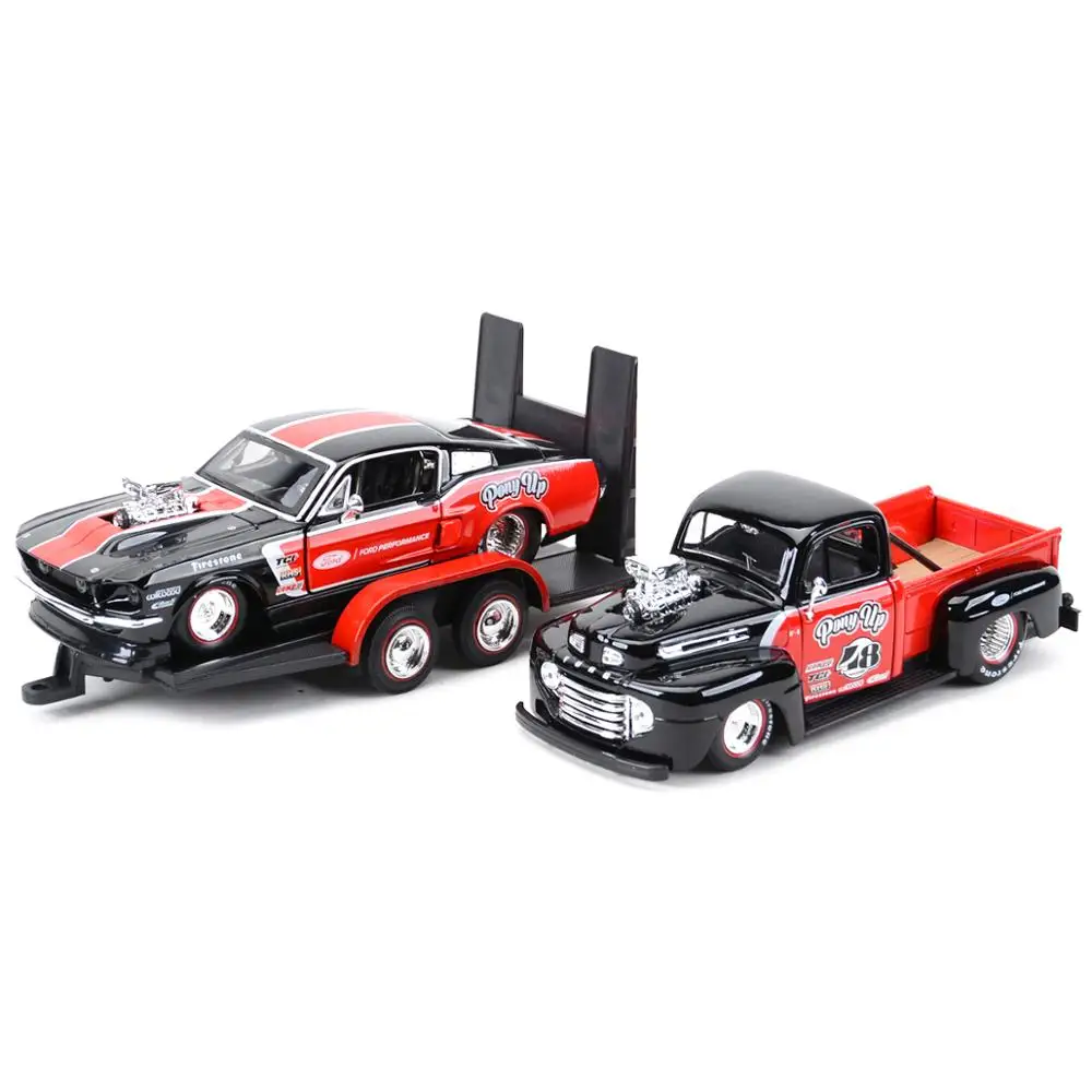 Maisto 1:24 1948 Ford F1 Pickup & 1967 Ford Mustang GT Static Die Cast Vehicles Collectible Model Sports Car Toys