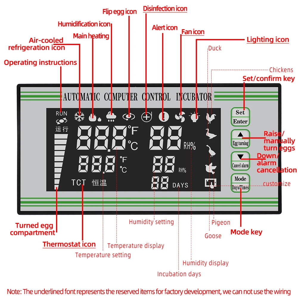 Imagem -02 - Egg Incubadora Controlador Automático Controle do Computador Termostato Totalmente Automático Sistema de Controle Multifunções Xm18s