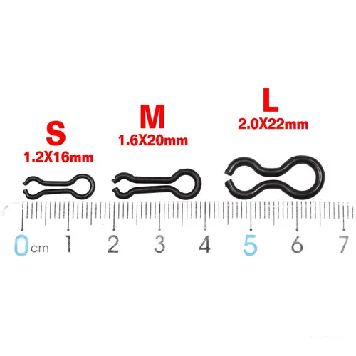 Imagen 2 del producto Wifreo, paquete de 100/50 Uds., ojales de plomo para pesca, líder a presión, anillo de latón, tornillo DO IT MOLD LOOPS, hojas de pesca de carpa, negro mate