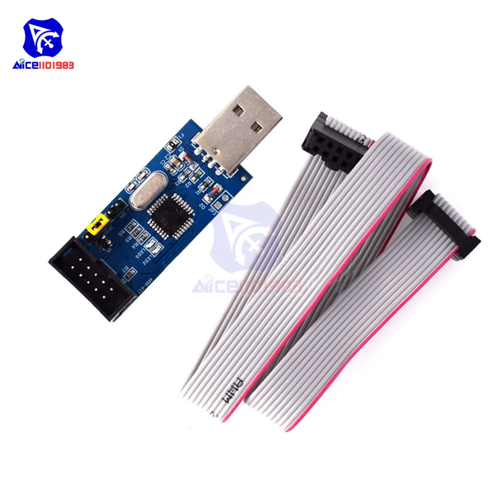 Diymore USBASP USBISP AVR Programmer ATMEGA8 ATMEGA128 USB ISP USB ASP per Arduino 51 AVR MCU Board con cavo di Download JTAG