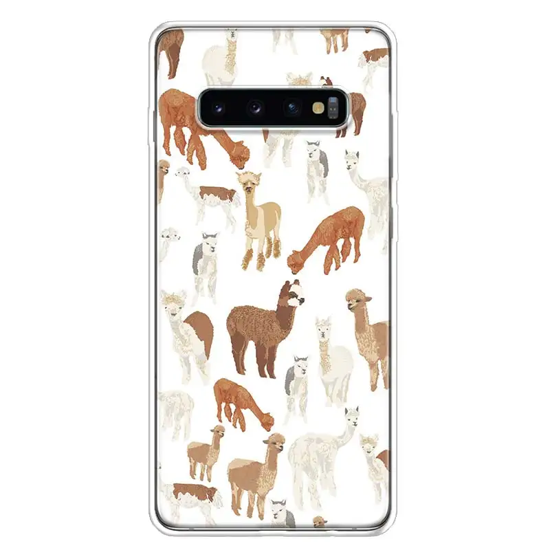 Kawaii Cute Llama Alpaca Animals Cartoon Phone Case For Samsung Galaxy S24 S22 S23 Ultra S20 FE S10 S21 Plus S10E S9 S8 + Coque