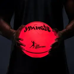 Baloncesto de goma con luz LED de alto brillo, baloncesto de goma para entrenamiento, actuaciones de estilo libre