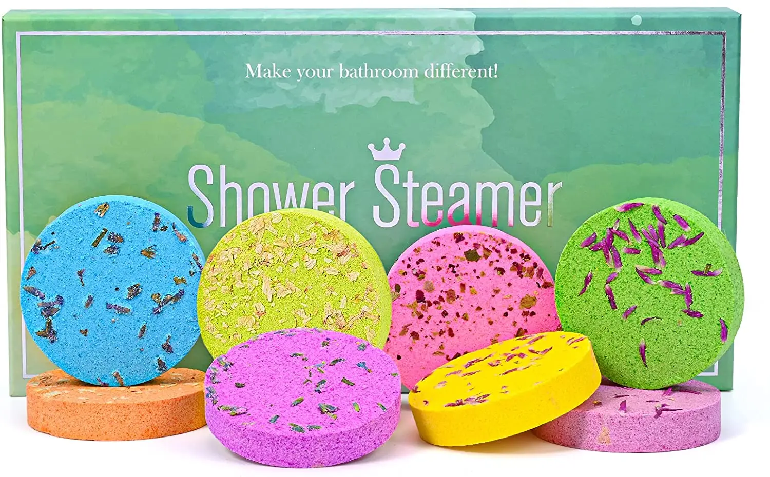 

Shower Steamers Aromatherapy Bath Bomb Tablets 8Pcs Shower Fizzers Home Spa Melts Vapor Set with Essential Oils for Relaxation