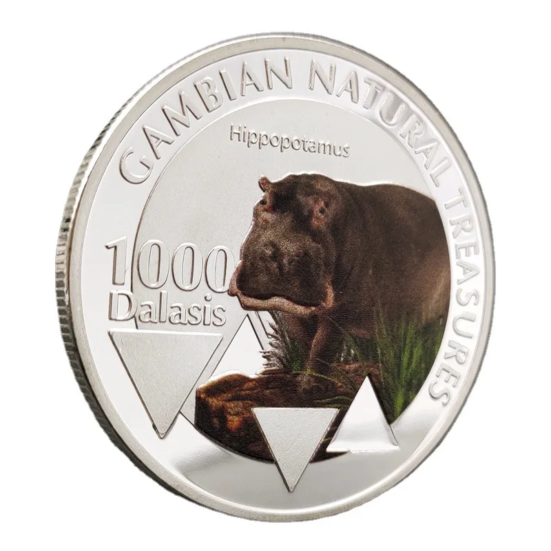 Very Beautiful Gambian Natural Treasumres Wildlife Animal Silver Coin Monkey Flycatcher Bird Africa Commemoarative Coins Gifts