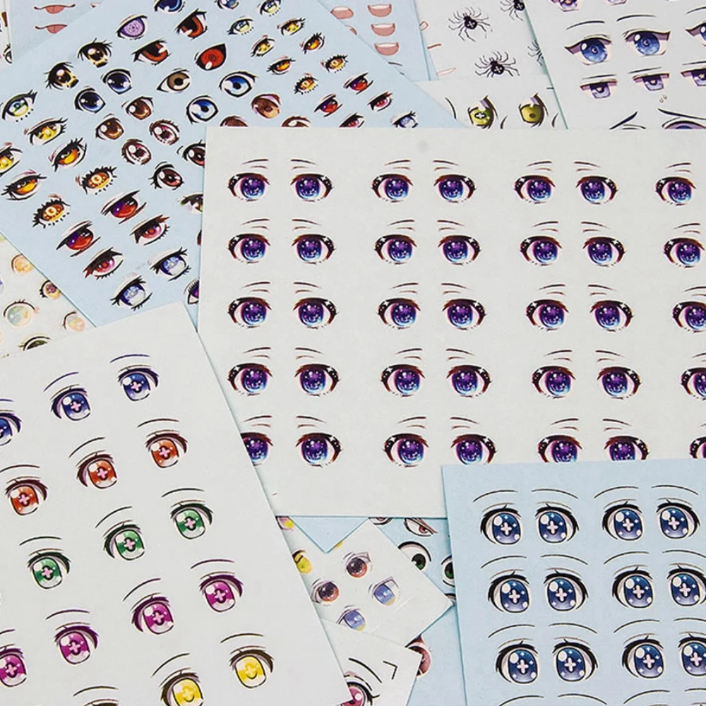 Newest Cartoon Eyes Stickers Toys Colorful Cute Anime Figurine Doll Eyes Doll Face Organ Paster Expression DIY Doll Accessories