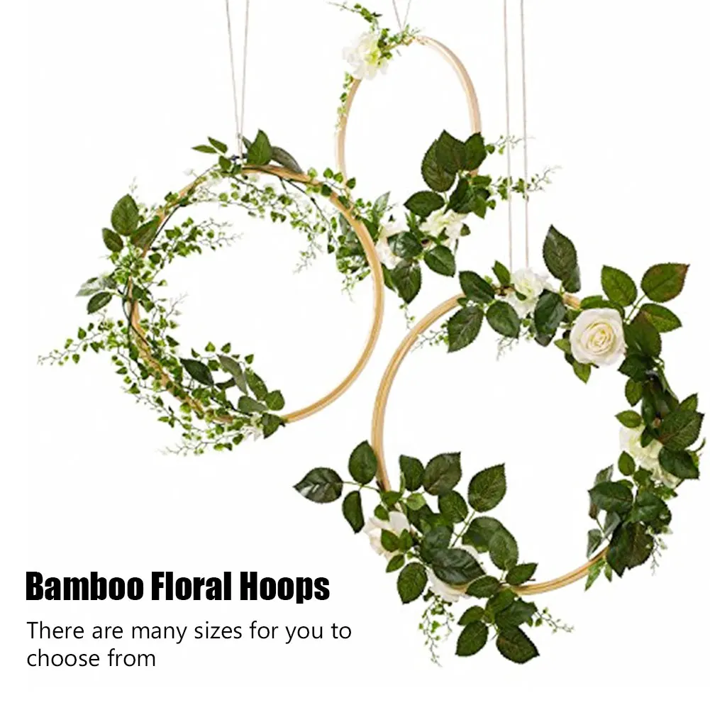 Holz Rahmen Floral Kreis Hoop Set Macrame Craft Hoop Bambus Ringe für DIY Blume Kranz Decor Traum Catcher Kunst Handwerk 10 ~ 30cm