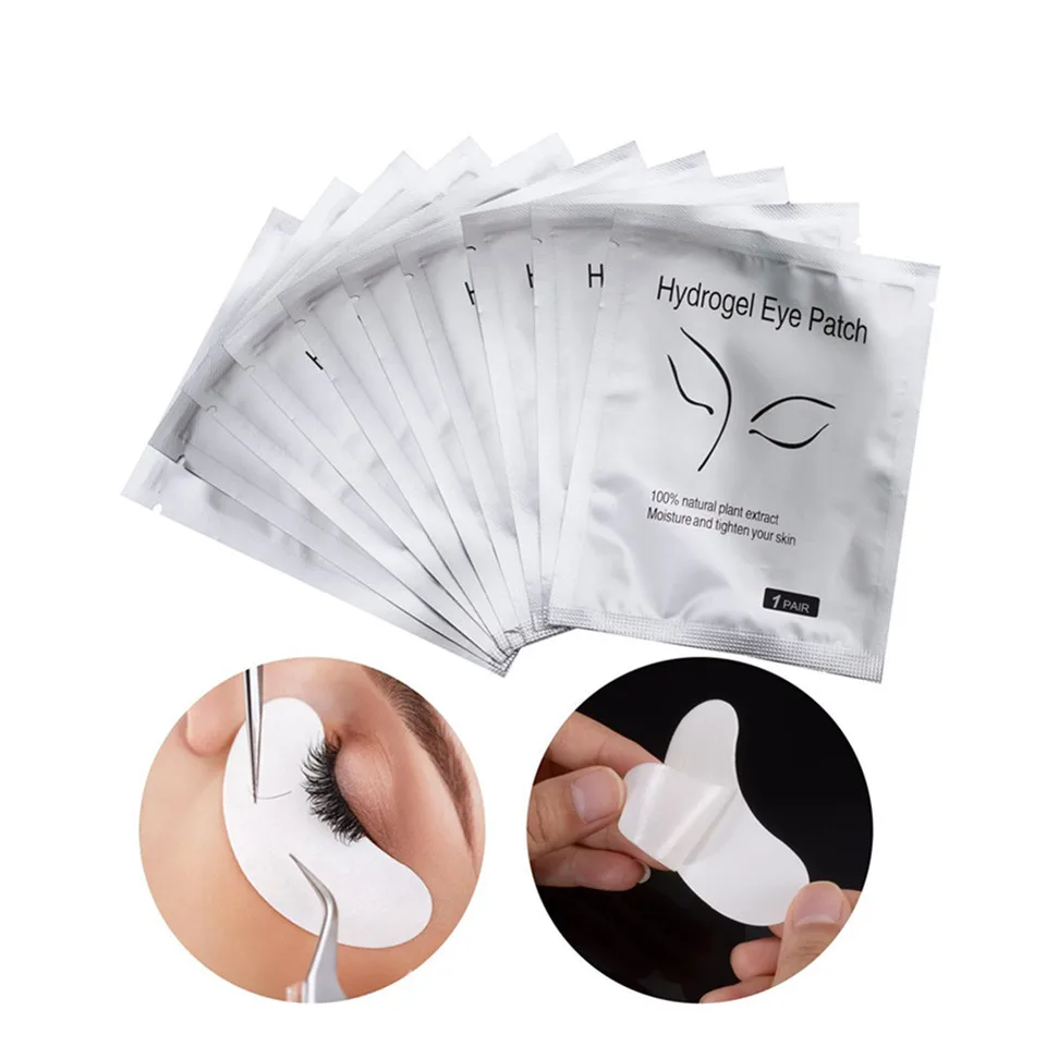 NEWCOME 20/50/100 paia di cuscinetti per ciglia sotto gli occhi toppe in gel 9 colori adesivi senza pelucchi per strumento di trucco per estensione ciglia finte