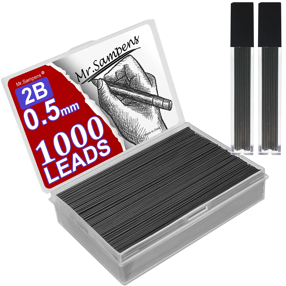 1000Pcs/Box 0.5mm 2B Mechanical Pencil Refill Mechanical Pencil Leads 2B Pencil Automatic Pencil Core Refill School Black