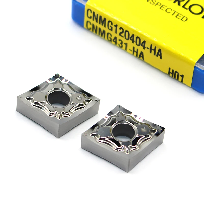 10PCS CNMG120404 HA H01 CNMG431 Aluminum Cutter Blade CNMG 120404 Insert External Turning tool CNC Tools AL +TIN Alloy Wood