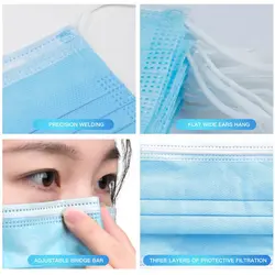 In stock Fast Delivery High Quality Non Woven Disposable Face Mask 3 Layers Anti-Dust Face Masks Ear loop Mouth Mask