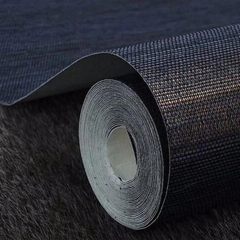 Mywind Wallcovering Sisal Natural Texturizado Papel de Parede Azul Marinho Ouro Volta Grasscloth para Decoração da Sua Casa