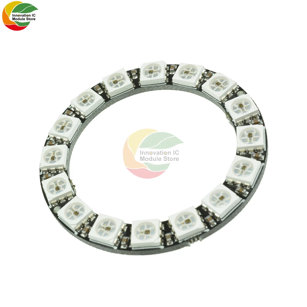 WS2812 5050 16bit RGB LED Round Full Color Modular Blackboard 45mm Round LED Light Ring LED Module for Arduino Integrated Driver