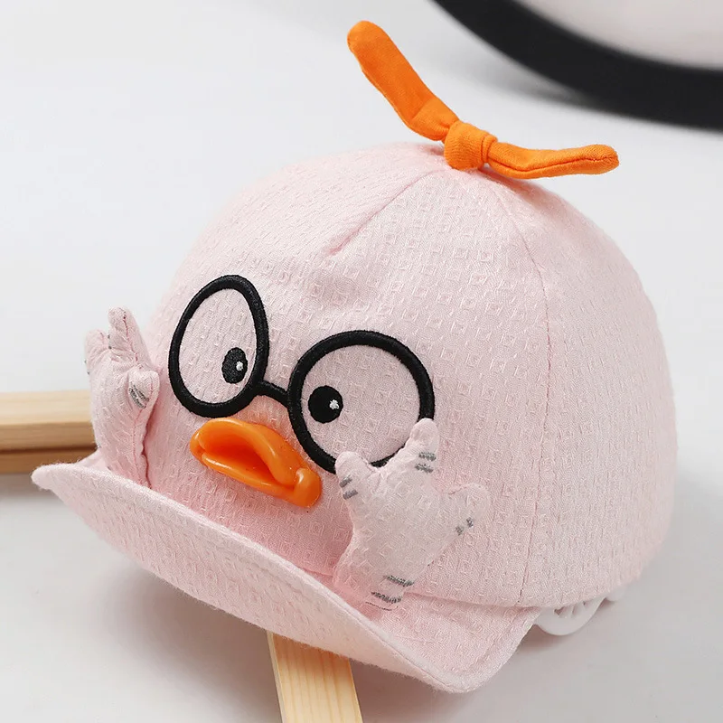 2 Styles Summer Kids Mesh Baseball Caps Baby Lovely Cartoon Duck Cotton Hats Girl Boys Outdoor Sunshade Headwear 1-10M