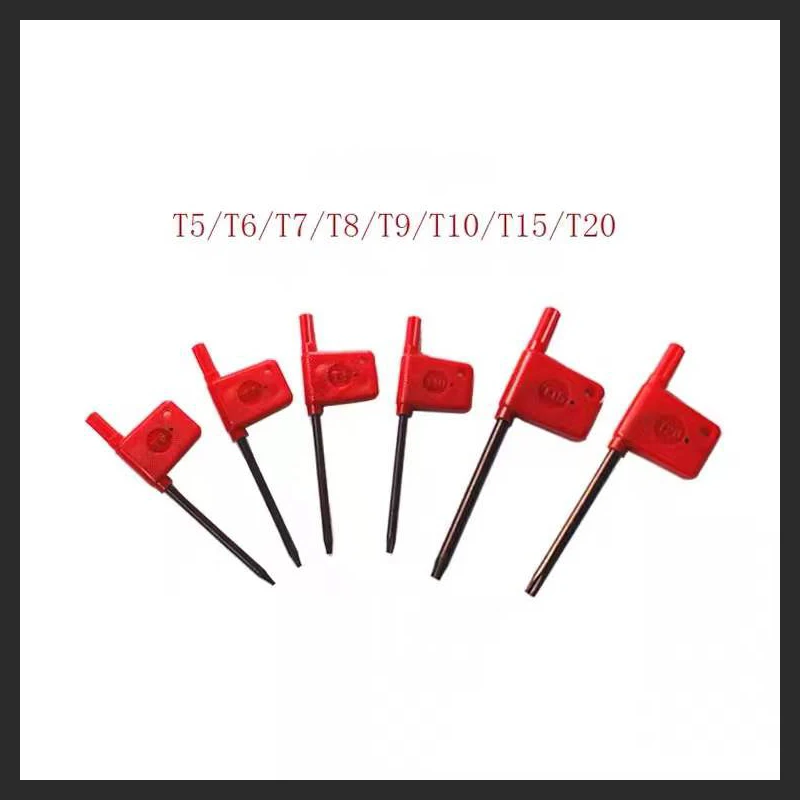 T6 T7 T8 T9 T10 T15 T20 Screw key red flag keys of clubs wrench wrench for cnc machine parts