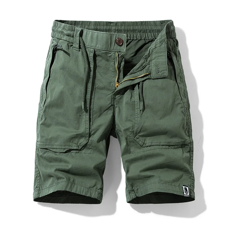 Men Summer New Premium Stretch Tactical Cotton Cargo Shorts Men Streetwear Pockets Shorts men Casual Fashion Loose Beach Shorts