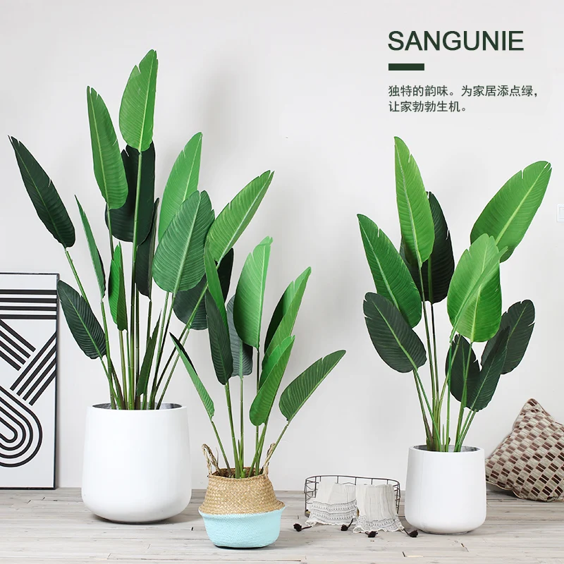 Nordic large landing simulation plant ornament green plant traveler banana bonsai indoor living room home decoration