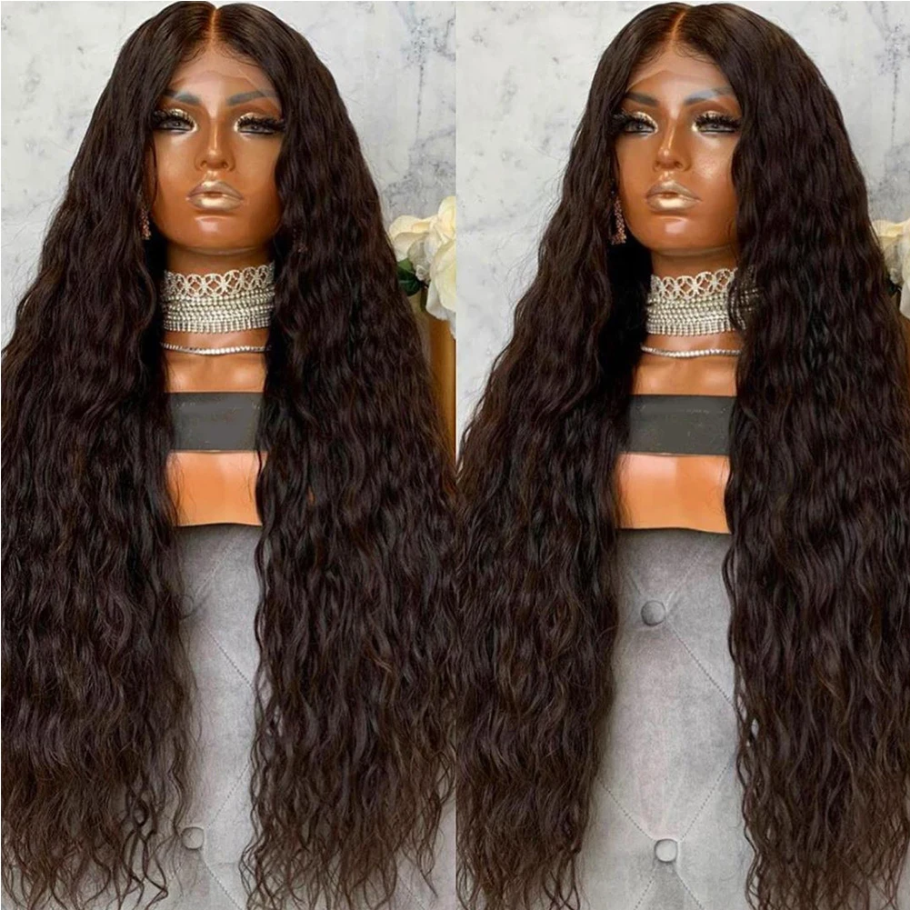 

300% 400% Thick Density Water Wave Lace Front Wig Remy Hair 13x4 Glueless Lace Front Human Hair Wigs Long 30"32" for Black Women