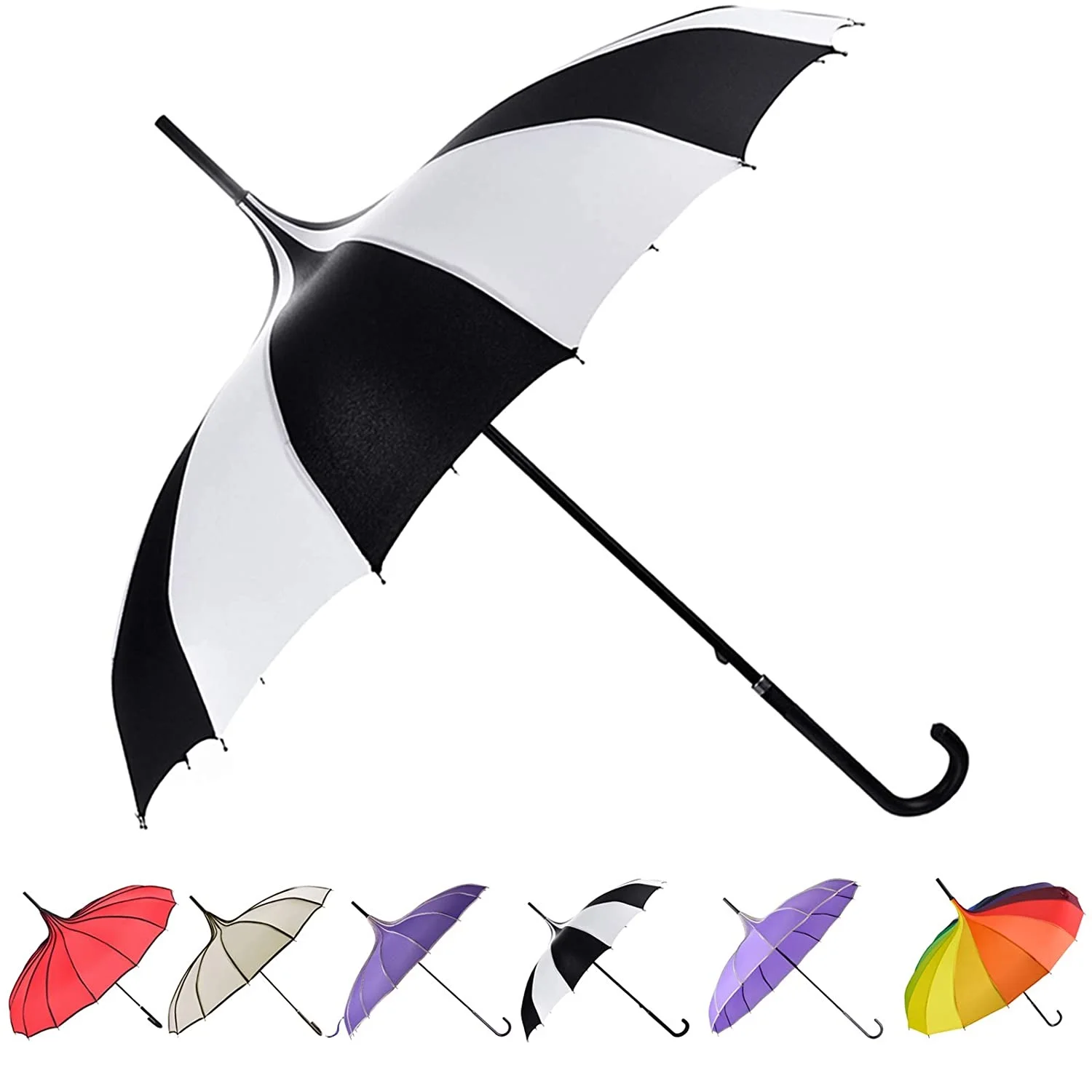 50pcs Fashion Pagoda Palace Creative Umbrella Sun Rain Lady Princess Royal Long-handled Straight Golf Wedding Umbrella ZA1171