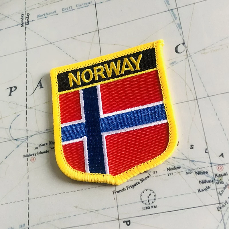 Norwegia flaga narodowa łaty do haftu odznaka tarcza i kwadratowe szpilki jeden zestaw na tkaninie opaska dekoracja plecaka