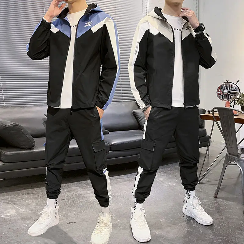 Set Men Hoodies+Pants Tracksuit Suit Ropa Deportiva Hombre Two Piece Skirt Set Casual Sportswear Suit Ropa Hombre Long Sleeve