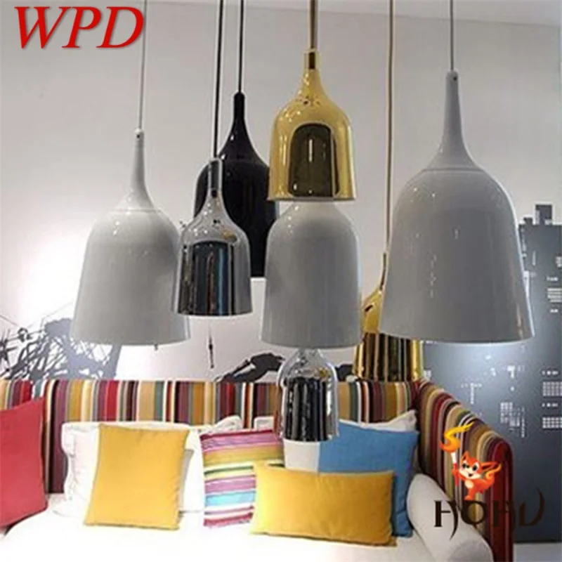 

WPD Contemporary Pendant Light Creative Bell Shade LED Lamps Fixtures For Home Decorative Dining Room