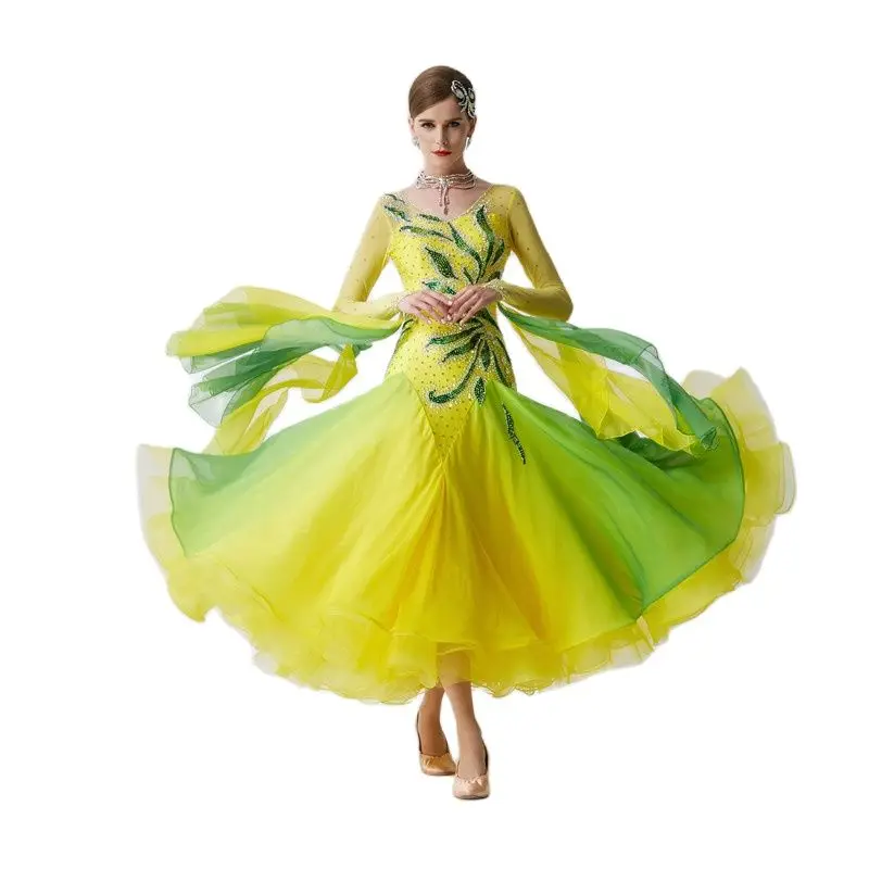 B-19567 Yundance New National Standard Ballroom Party Dress Ballroom Dance Competition Performance Dress For Sale