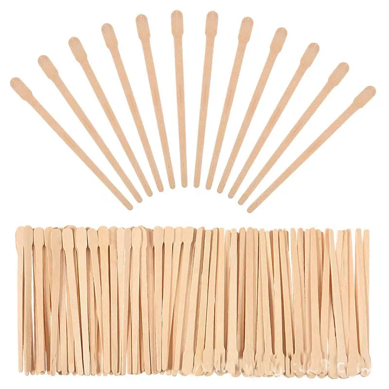 100pcs Disposable Wooden Waxing Stick Wax Bean Wiping Wax Tool Disposable Hair Removal Beauty Bar Body Beauty Tool