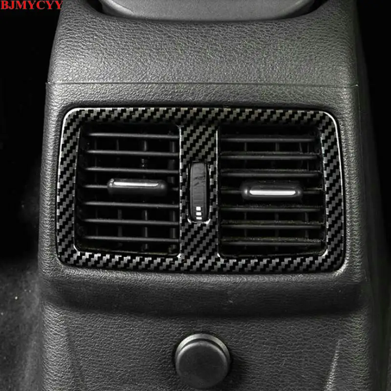 BJMYCYY Carbon fiber decorative frame for air outlet of rear air conditioner for BMW X1 2016-2019