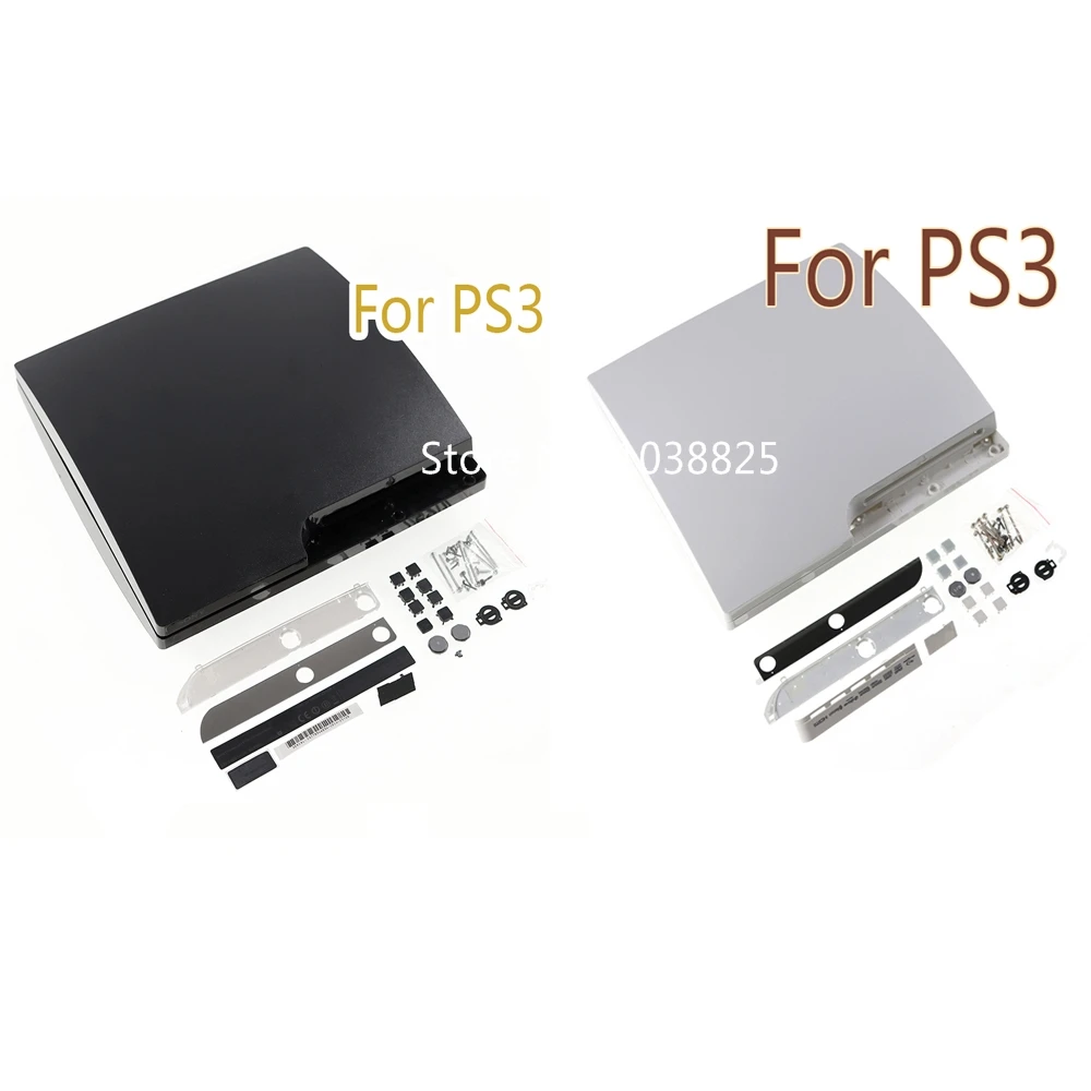 

1PC Black white full housing shell case for ps3 slim 2k and 3k with parts-made in china console case for ps3 2500 3000