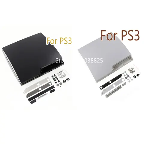 1PC Black white full housing shell case for ps3 slim 2k and 3k with parts-made in china console case for ps3 2500 3000