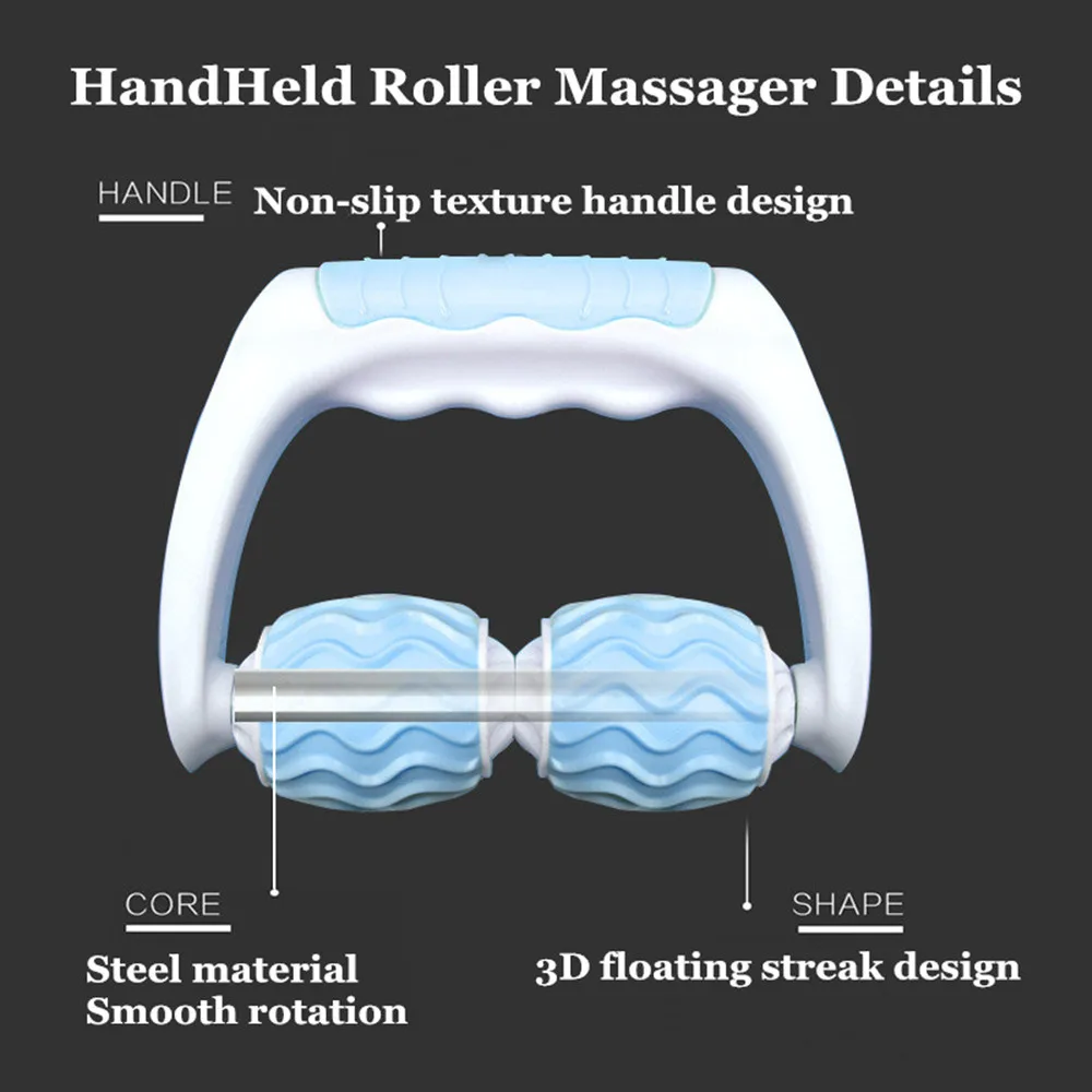 

2 Wheel D Type Fat Control Roller Massager Leg Abdomen Neck Buttocks Fast Anti Cellulite Face Lift Tools Body Muscle Pain Relief