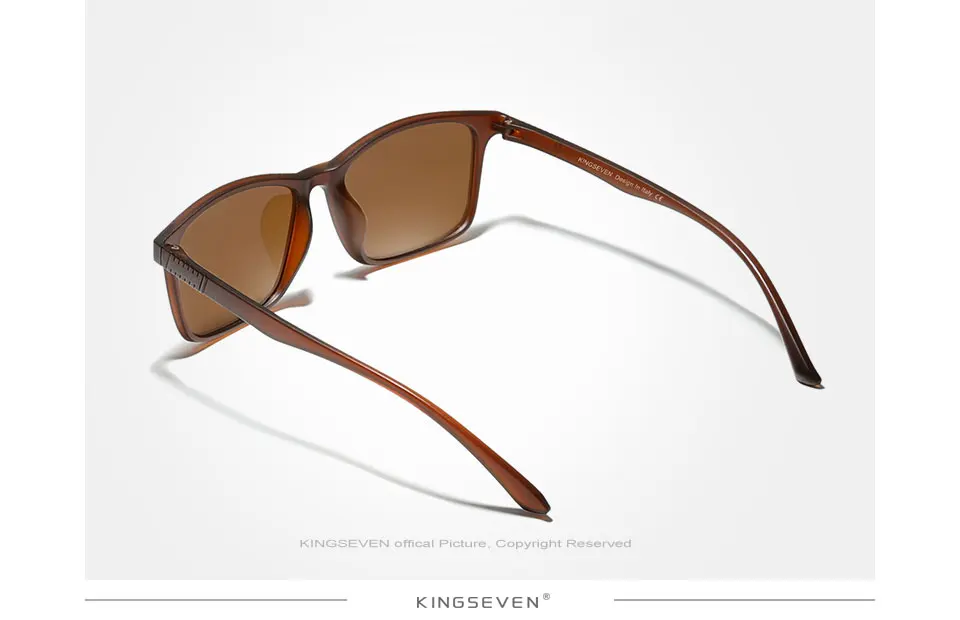 KINGSEVEN SQUARE Ultraleichte TR90-Sonnenbrille für Herren, polarisiert, Kat. 3, 1,1 mm dicke Linse, Sonnenbrille für Damen, Sportbrille – Detail 5