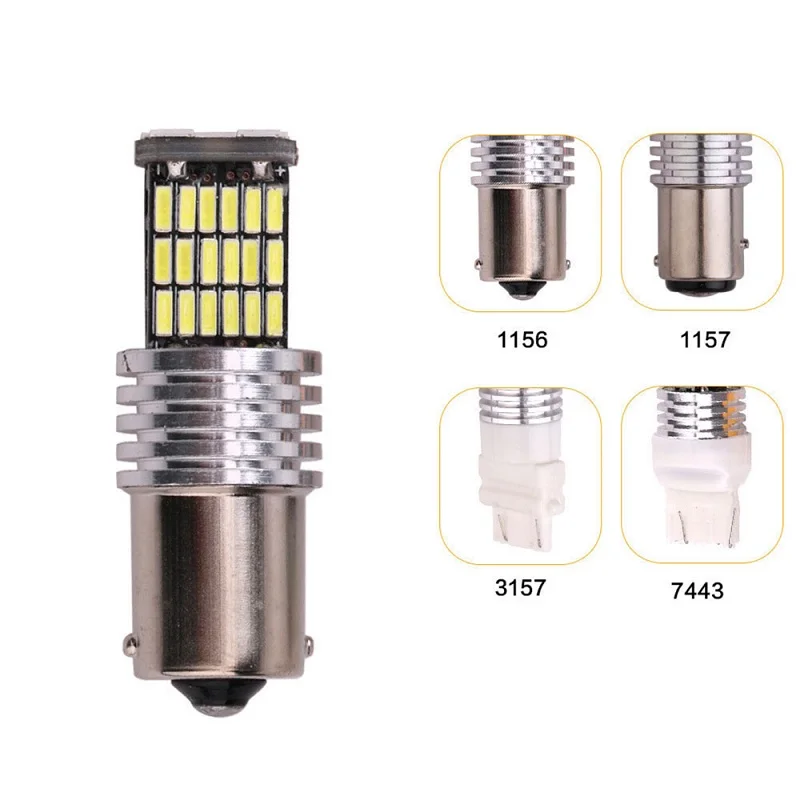 Yiastar 50pcs Car 1156 BA15S P21W W16W led 45 SMD 4014 CANBUS NO ERROR Car Tail Bulb Brake Light Auto Backup Reverse Lamp DC12V