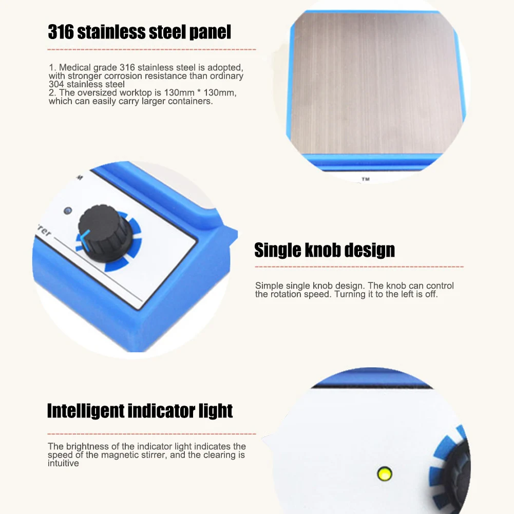 Agitateur magnétique en acier inoxydable, centre commercial avec barre d'arrête, équipement de laboratoire, expérience de laboratoire, GDeals, 3000ml