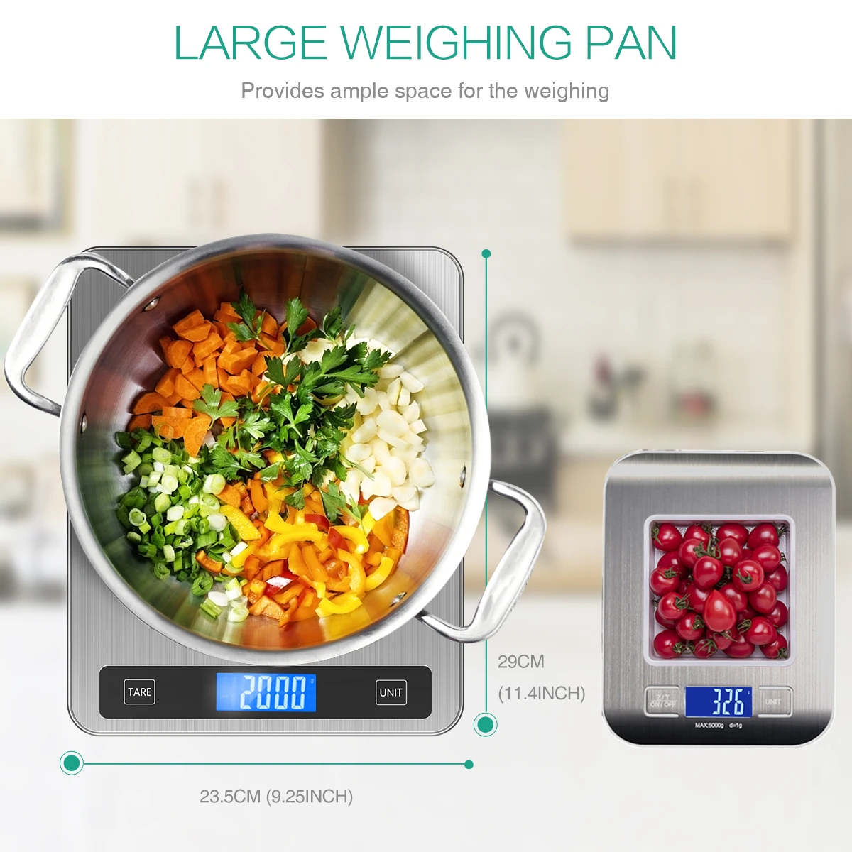 20Kg/1g Digital Kitchen Scale USB Powered Balance Multifunction Food Scale for Baking Cooking Household Weigh Electronic Scale